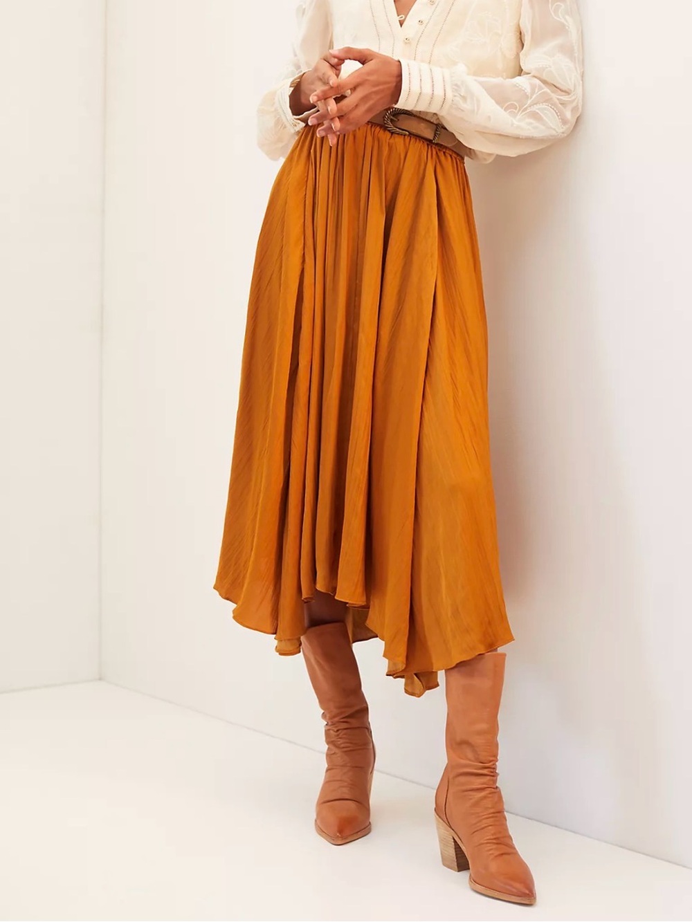 Anthropologie - Sleek A-Line Midi Skirt - Size XS